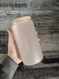 16oz Frosted Glass bamboo lid