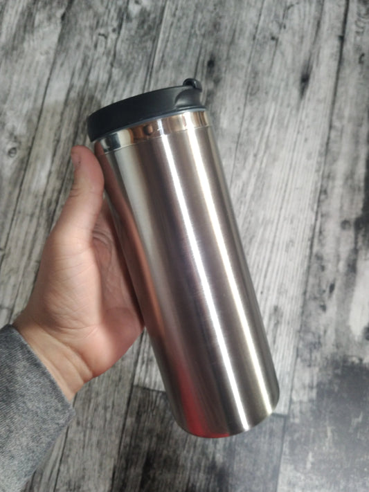 17oz silver flip top lip tumbler