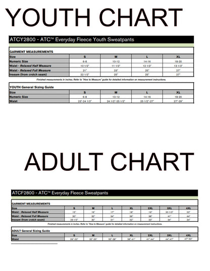 Sweat Pants- Adult & Youth