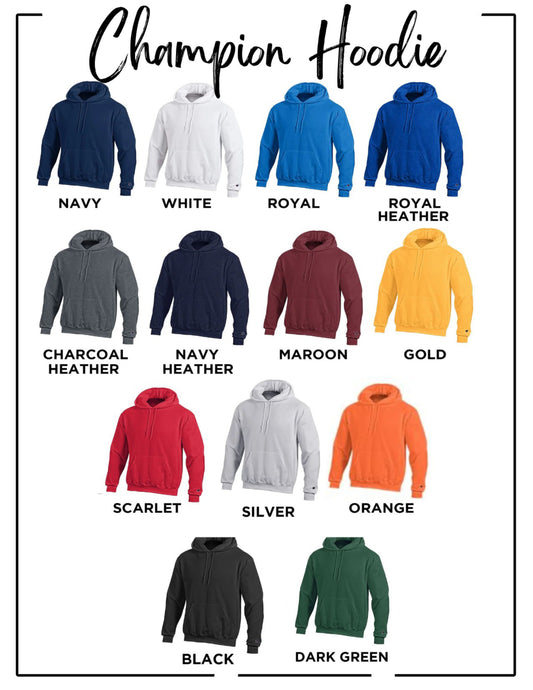 Champion Hoodie Colour Chart