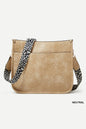 VEGAN LEATHER LEOPARD STRAP CROSSBODY SHOULDER BAG
