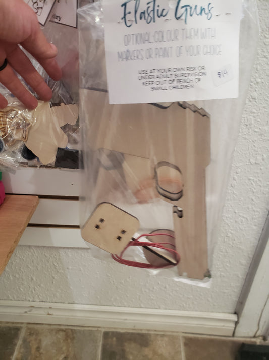 Wooden Elastic Gun Toy