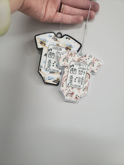 Baby Onesie Birth Stats Ornament